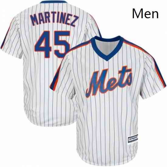 Mens Majestic New York Mets 45 Pedro Martinez Replica White Alternate Cool Base MLB Jersey